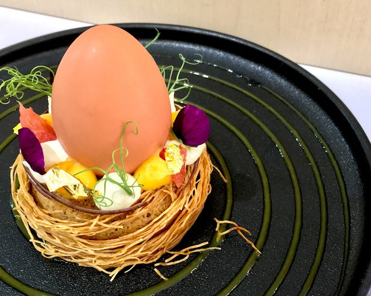Grace Patisserieâs winning 2019 Visa Wellington On A Plate festival dish titled The Egg dessert