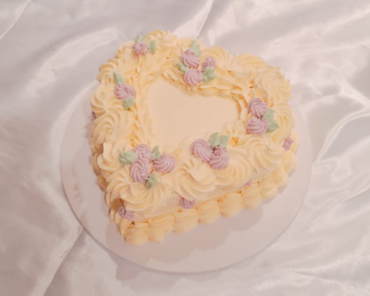A heart shaped vintage style buttercream cake from Anushka for NZ Culinary Connectâs Cakers Picnic in NZ
