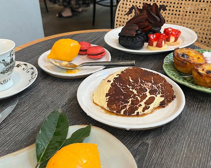 Estherâs High Tea offerings last season with their signature choux swan, pasteis de nata and last seasonâs lemon dessert