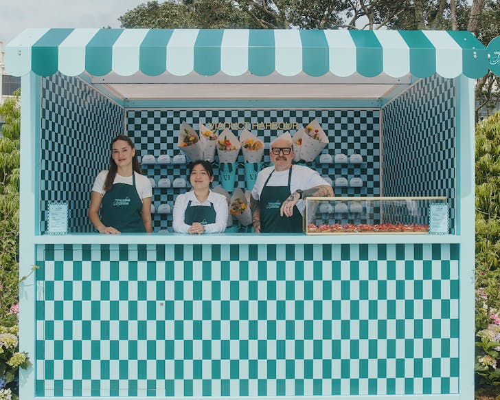 Team Park Hyatt with their cute garden pop-up at Market Square in TÄmaki Makaurau
