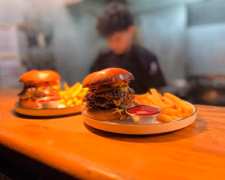 At the pass with burgers at The Realm in Hataitai