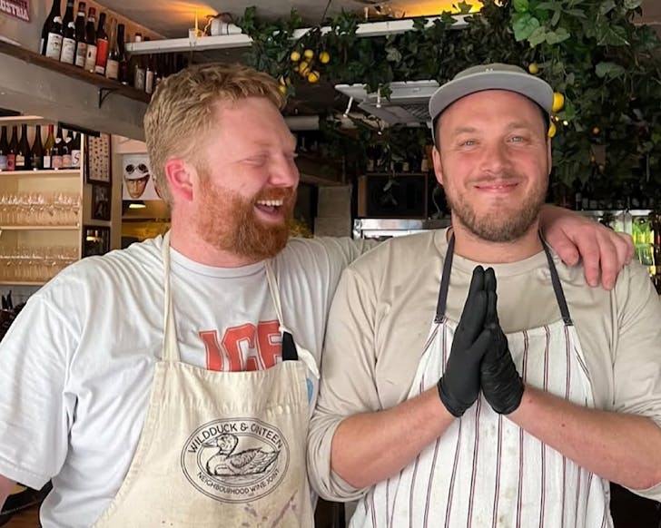 Chefs Hector Henderson from Rochelle Canteen and Alex Davies from Gatherings