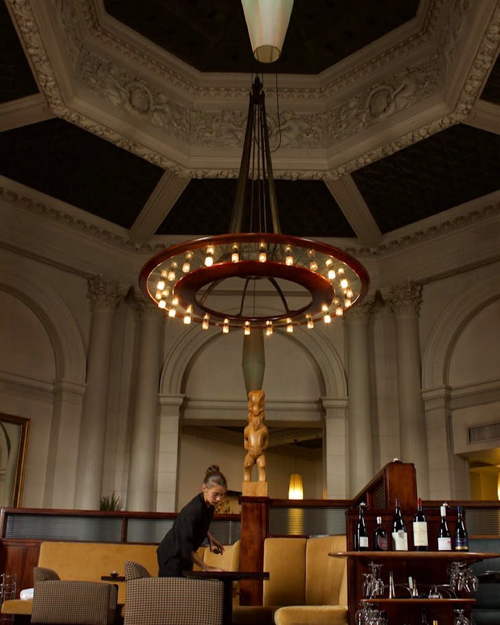 The stunning interior of Logan Brown, formerly the old National Bank of New Zealand