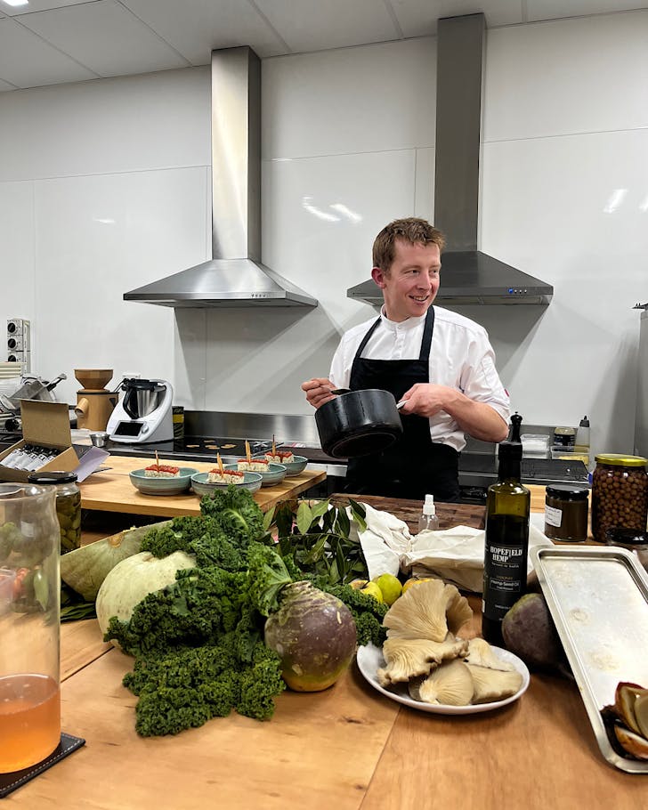 Chef Ethan Flack in his element