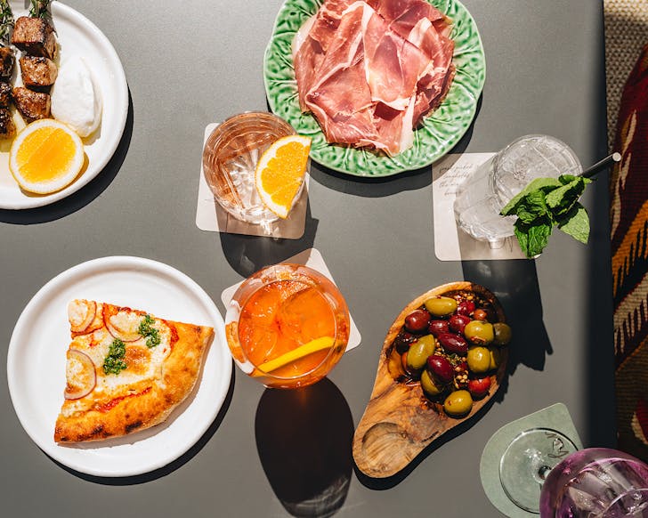 Top down shot of Esther Courtyard menu from PR company 