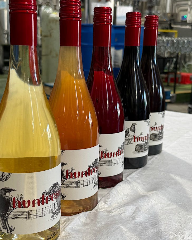 Huntress wines line up from A Lady Butcher workshop