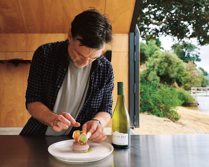 Chef Ben bayly with food pairing for Cloudy Bay Sav 2025