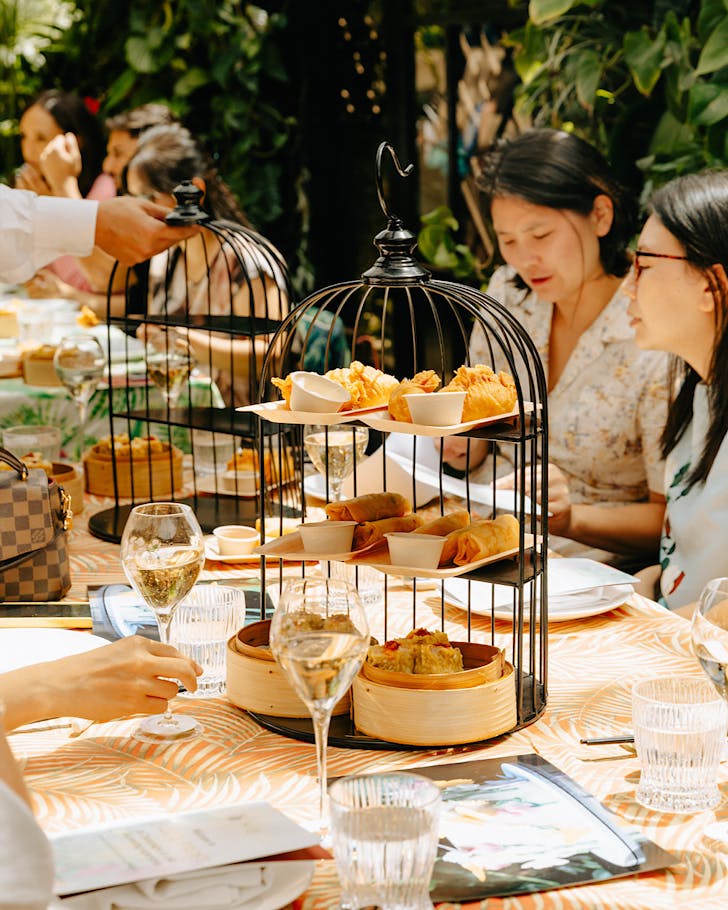 Perrier Jouet Garden Bar at HUami with dim sum style high tea
