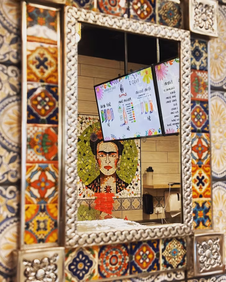 Colourful shopfront of Viva Mexico Willis St