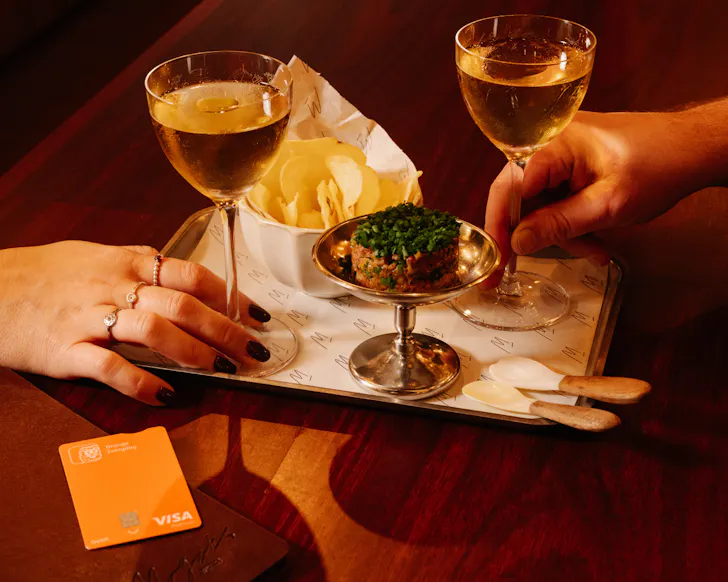 Plate of drinks and chips