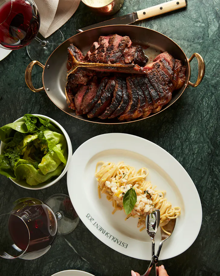 Steak and pasta