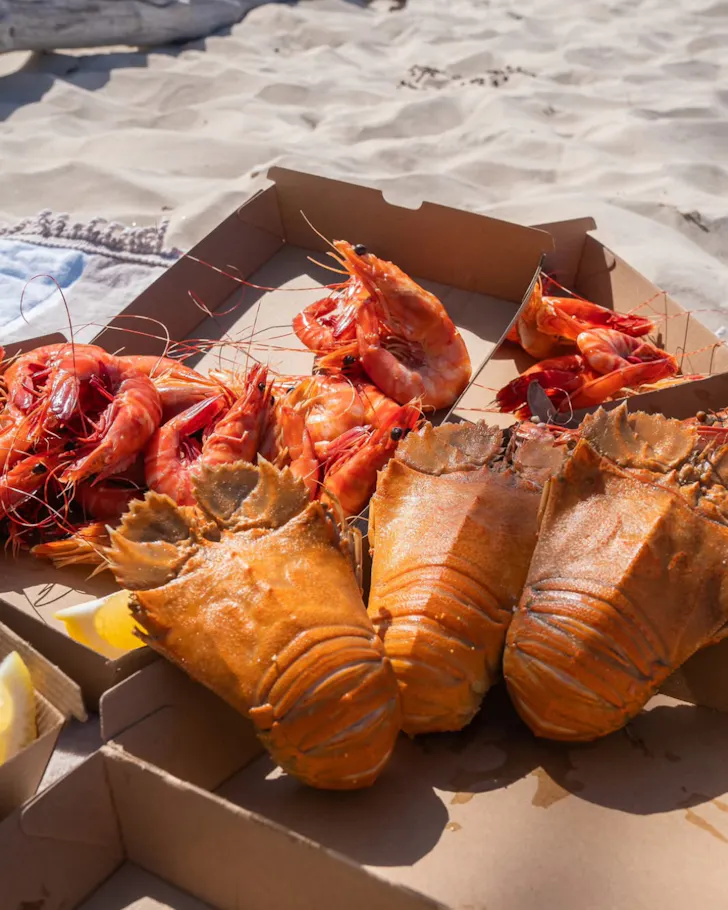 Seafood on box