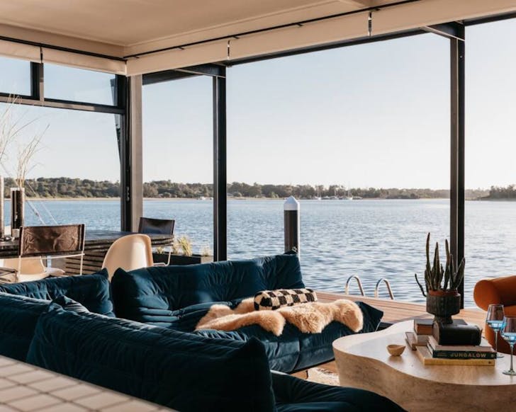 A view of the water from the living space on Idle near the beach in Victoria