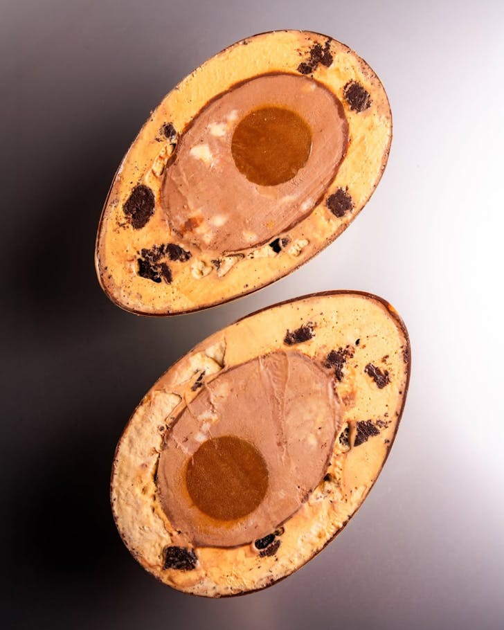 a giant easter egg sliced in half