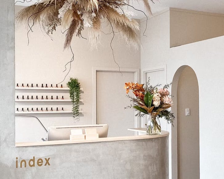 The very stylish reception area at Index Studio. 