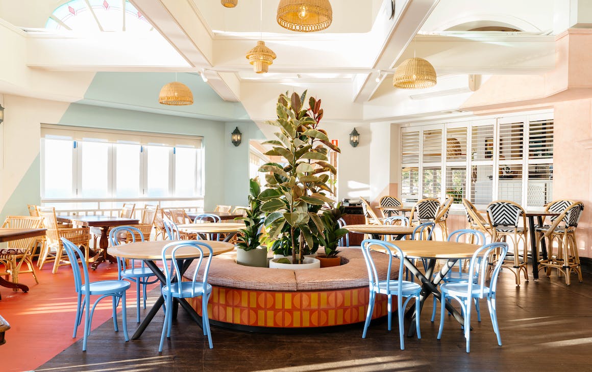 a light filled restaurant on Cottesloe Beach