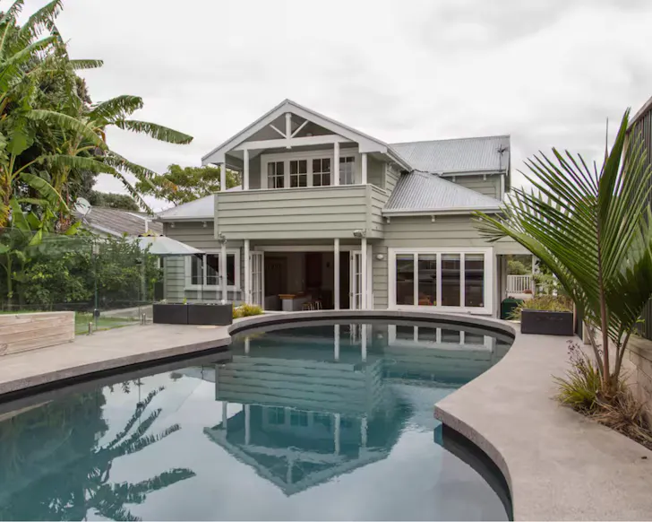 The pool at Inner City Sanctuary one of the best Auckland Airbnbs