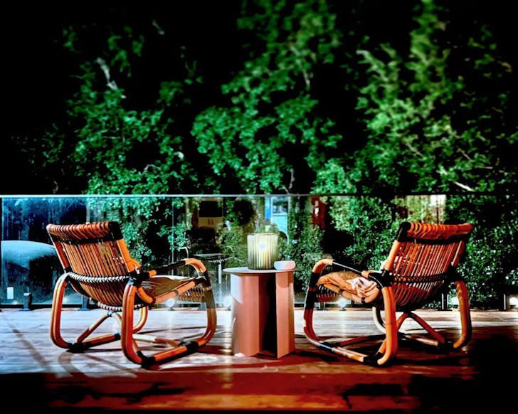Two chairs on the deck at the pet friendly rainforest retreat Gold Coast