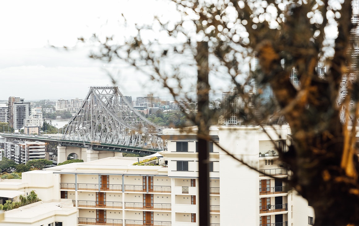 view from iris of the story bridge