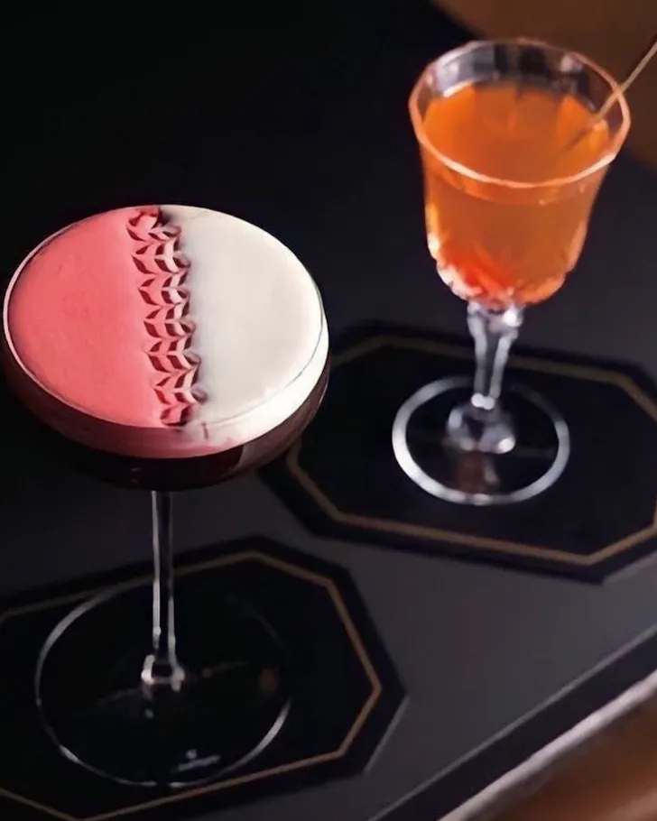 The raspberry and cream signature cocktail at Ista Coffee Elements. 