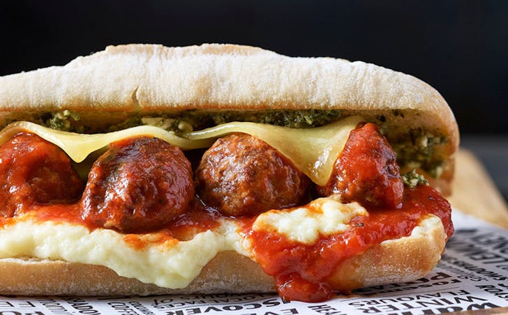 Close up Italian Meatball Sandwich