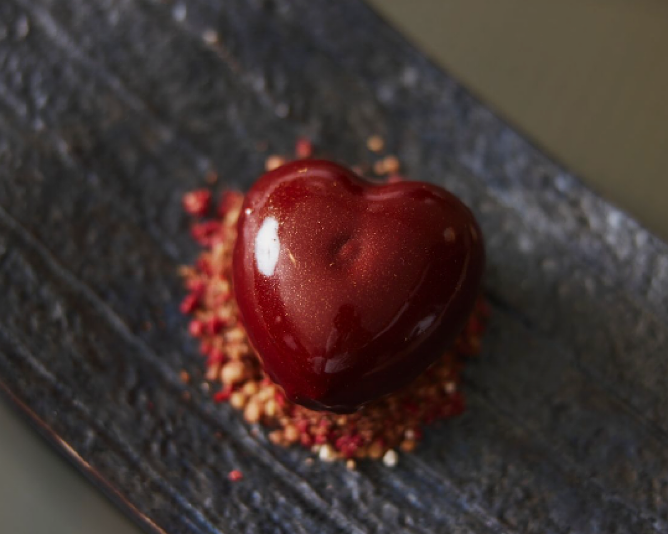 A gorgeous red heart-shaped desert from JW Kitchen, one of the best places to dine in Auckland this Valentine’s Day.