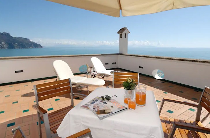 The rooftop at Jade House, one of the best airbnbs on the Amalfi Coast 