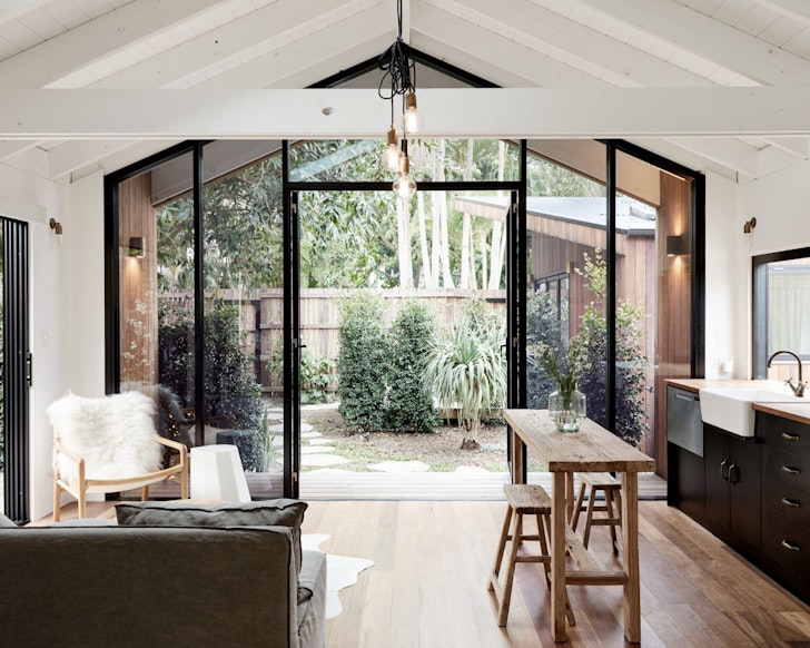 The view of the living space at Joints In Byron—Friday Hut best cabins cottages near Gold Coast