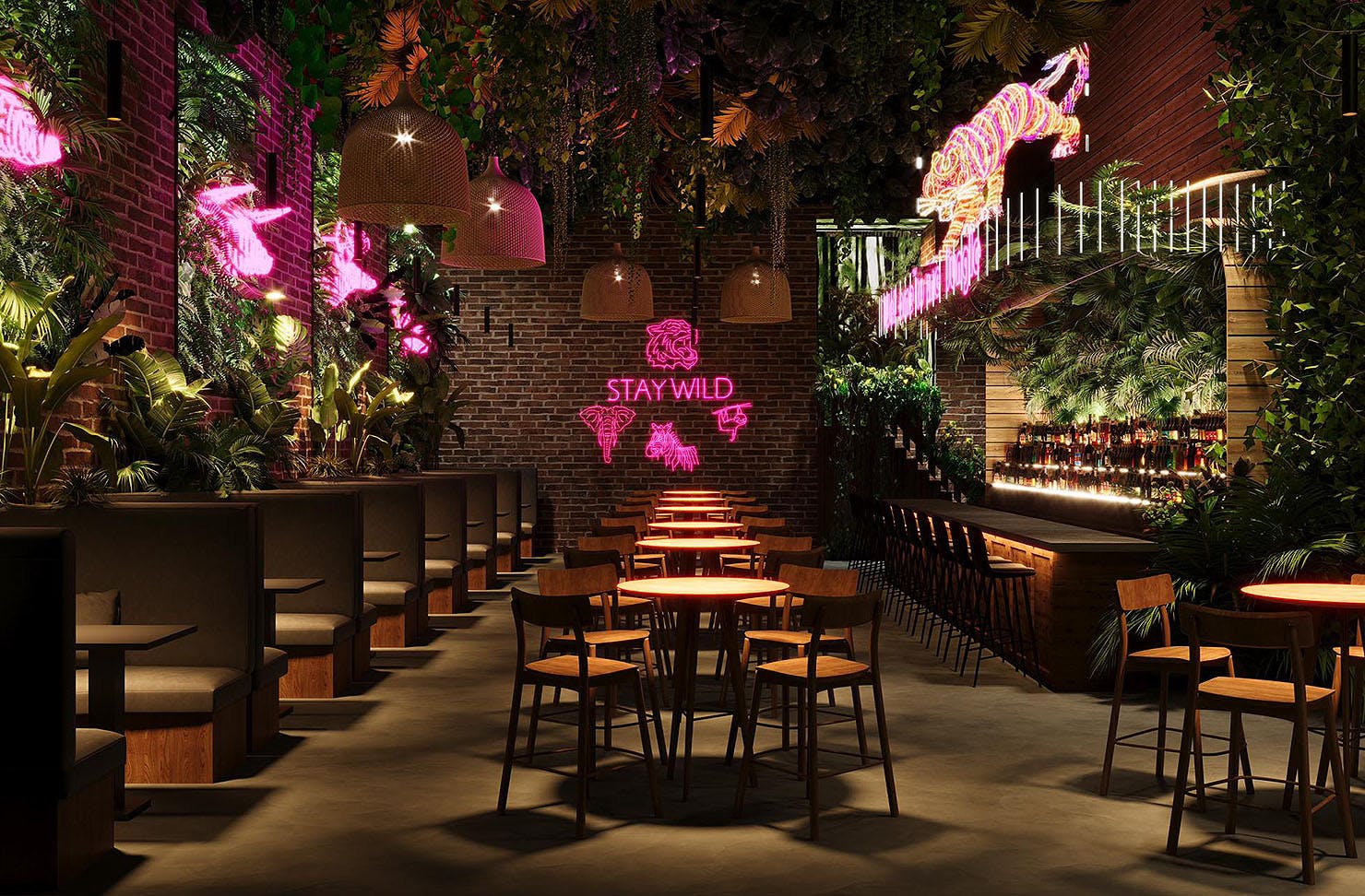 An artists impression of jungle 8 in the revamped Elliott Stables.