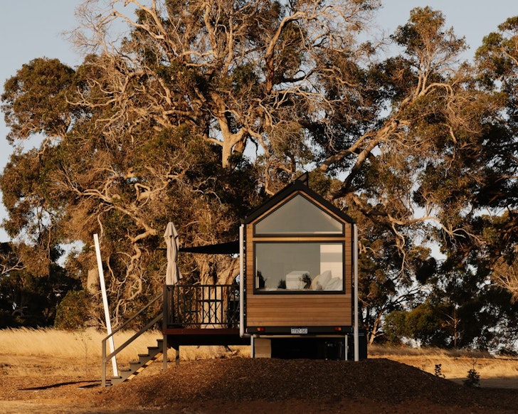 An exterior view of Juniper Tiny House one of the best accommodation options Margaret River
