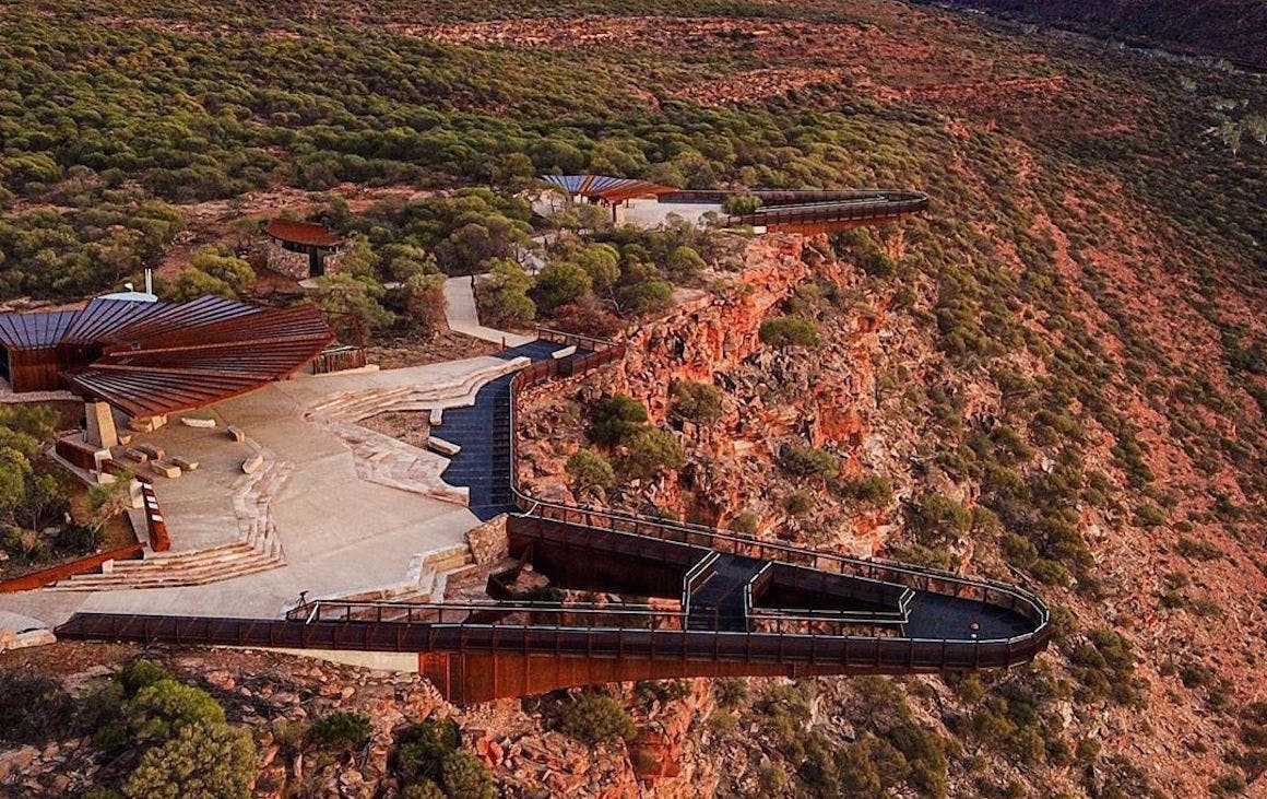 Walkway extending from clifftops in Kalbarri