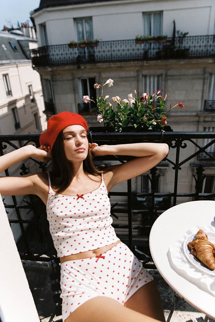 Kat The Label, Hugo Singlet Heart Print & Hugo Short Heart Print