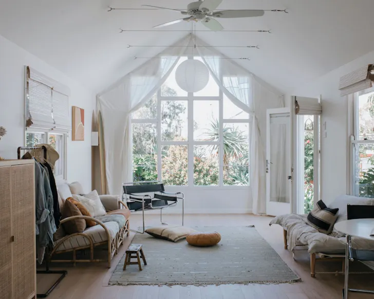 The living space at Kawa Heart Studio one of the best Perth pet-friendly stays