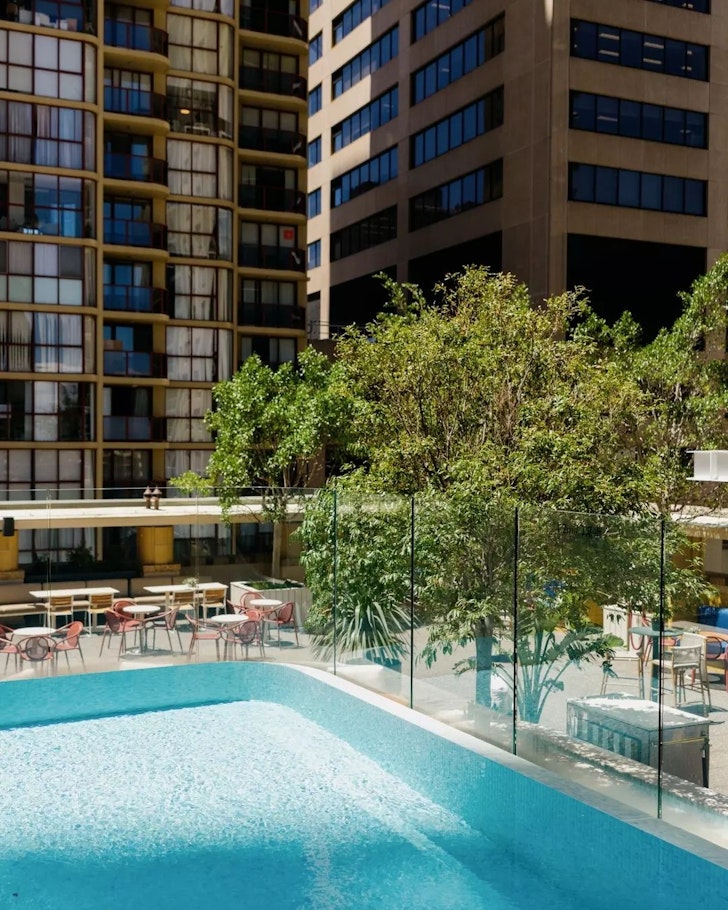 The pool and bar at Kimpton Margot one of the best hotels in Australia