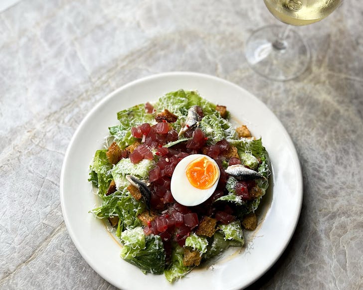 Raw tuna Caesar salad, one of the best deals through Restaurant Month. 