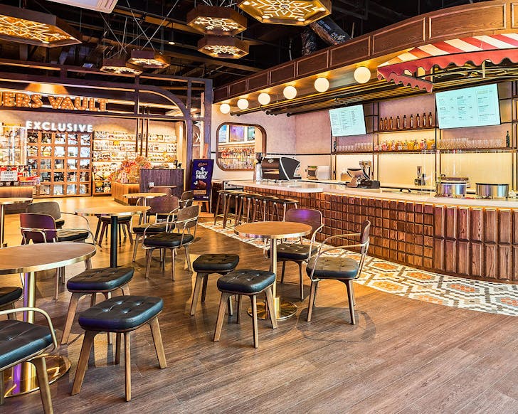 The bar area of Kingpin, one of the new establishments at Upper Village in Queenstown.
