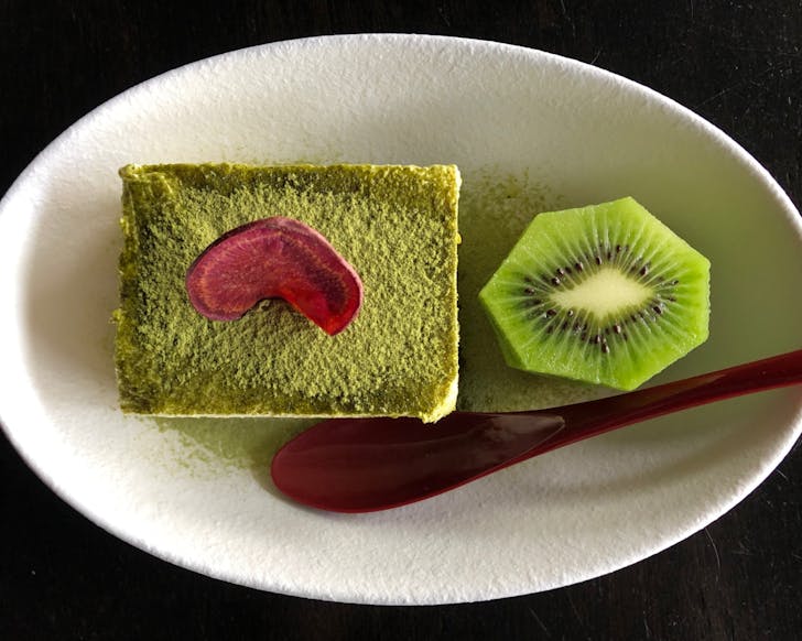 The green tea tiramisu at Kinji Japanese Restaurant, one of Christchurch's best Japanese restaurants. 