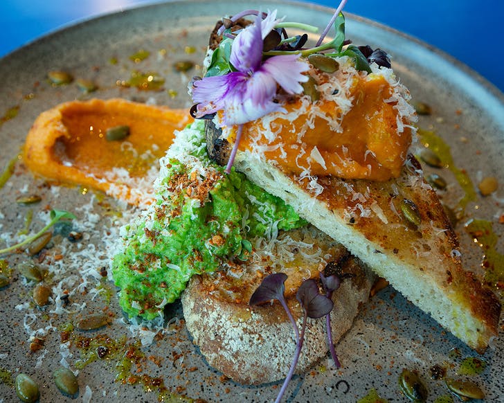 The smashed peas at Kneads All Day.