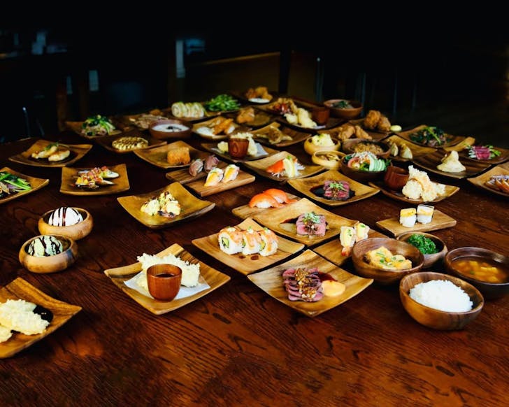 A selection of dishes from Koji Table Buffet, one of Christchurch's best Japanese restaurants. 