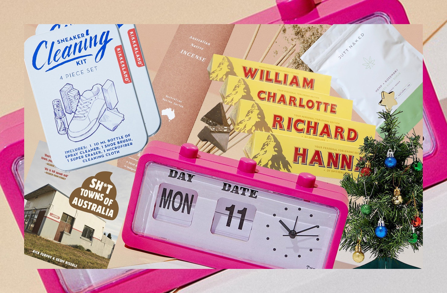 A collage of gifts under $20. 