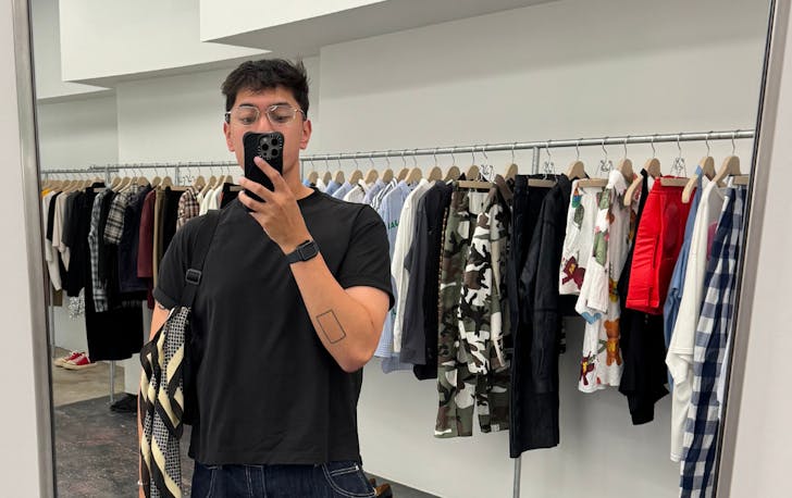Mirror selfie in clothing store