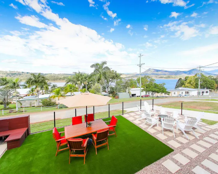 The backyard at Moogerah Lake House #3 best family friendly Airbnbs near Brisbane