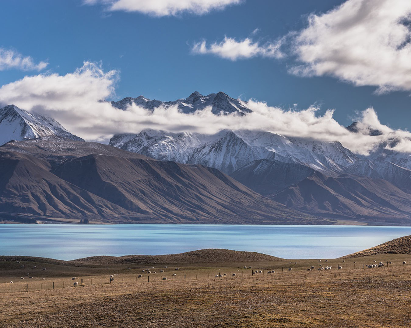 A view over the stunning Lake Pukaki, one of the best places to freedom camp in NZ.