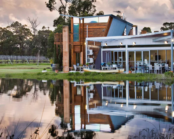 An exterior view of Lakeside Spa Apartment one of the best WA Airbnb stays