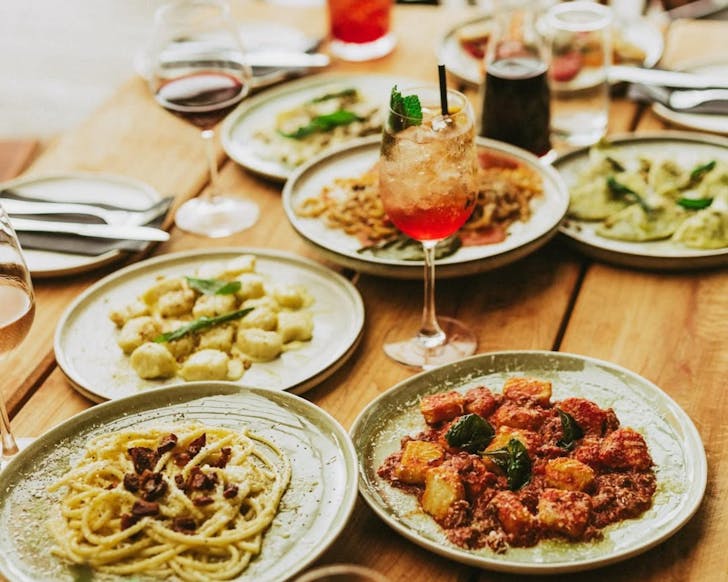 A spread of Euro-style eats and drinks from Lil RagÃ¹. 