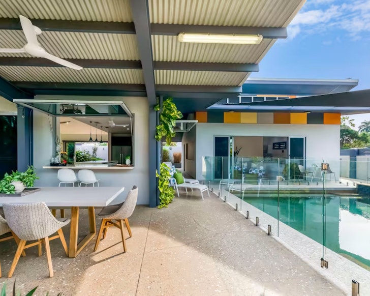 The pool and outdoor living space at Lily Pad Retreat one of the best Darwin Airbnbs