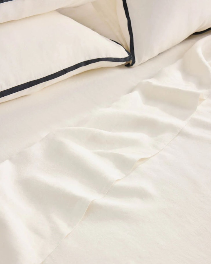 Hommey Linen Flat Sheet - Meringue
