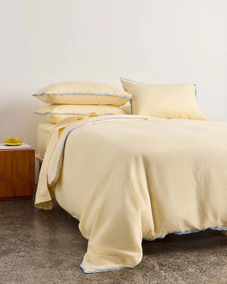 Hommey Linen Quilt Cover - Butter