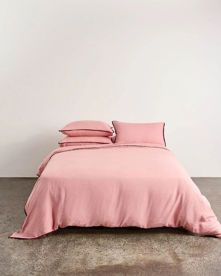 Hommey Linen Quilt Cover Rhubarb