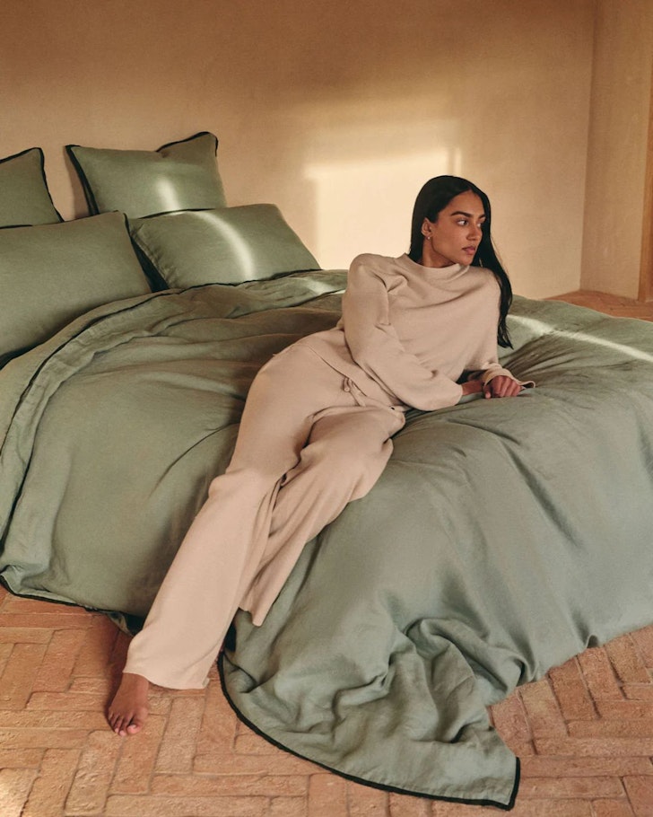 Hommey Linen Quilt Cover - Spearmint